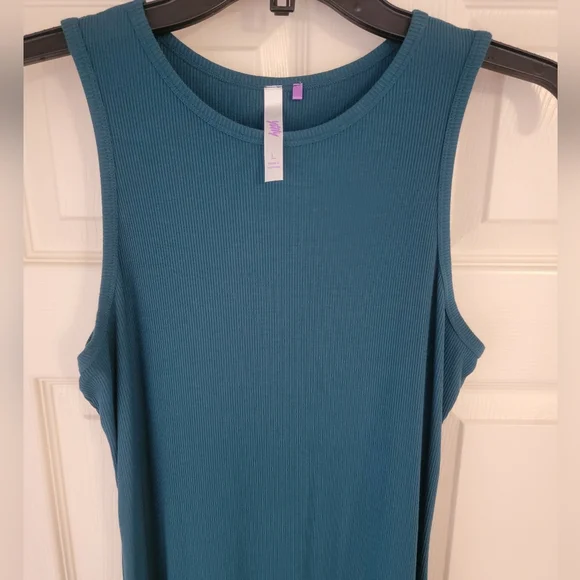 Fabletics Womens Ribbed Maxi Dress Yitty Collection Soft Bodycon Size L Green - Picture 4 of 7